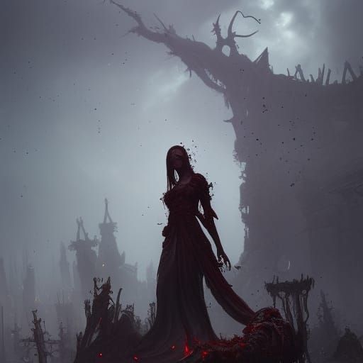 Zombie Queen Rising: Dark Fantasy Art