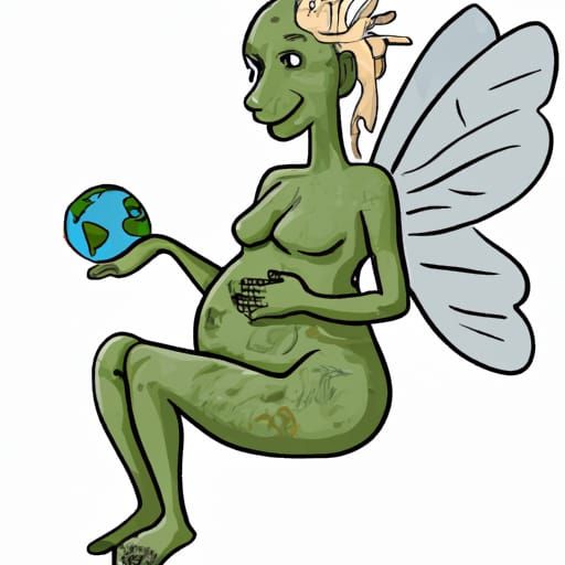 Mother Earth Pregnant with Terraformed Landscape