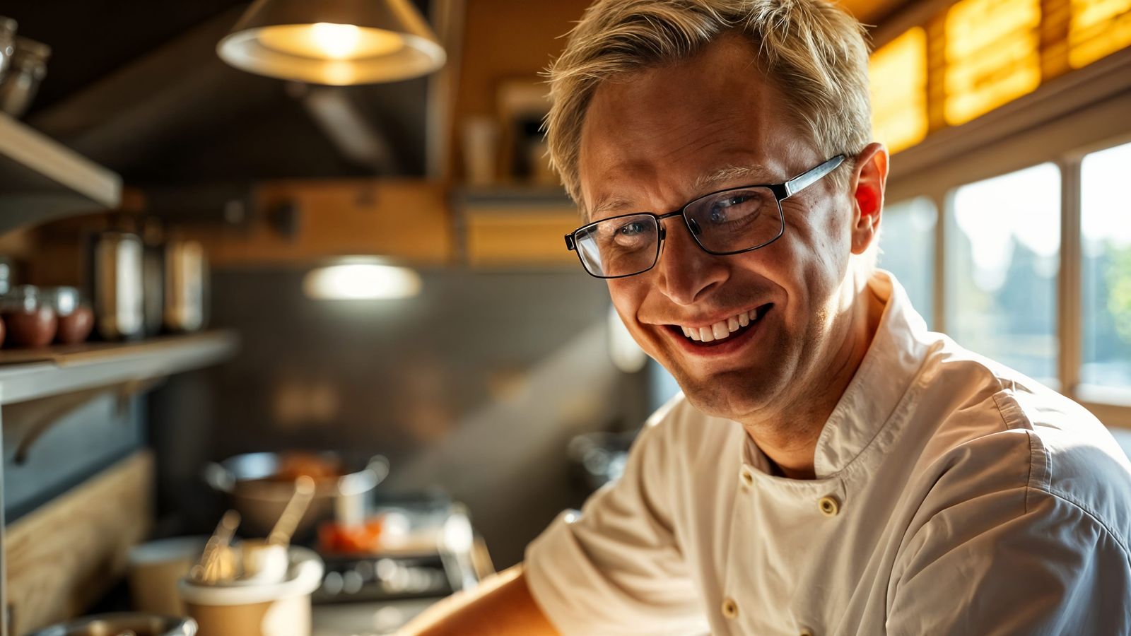 Sunny Chef Portrait in Realistic Style