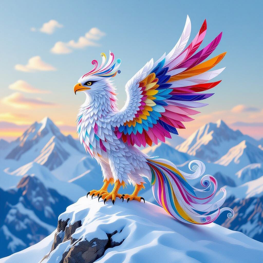 Majestic Griffin with Paper Quilling Feathers
