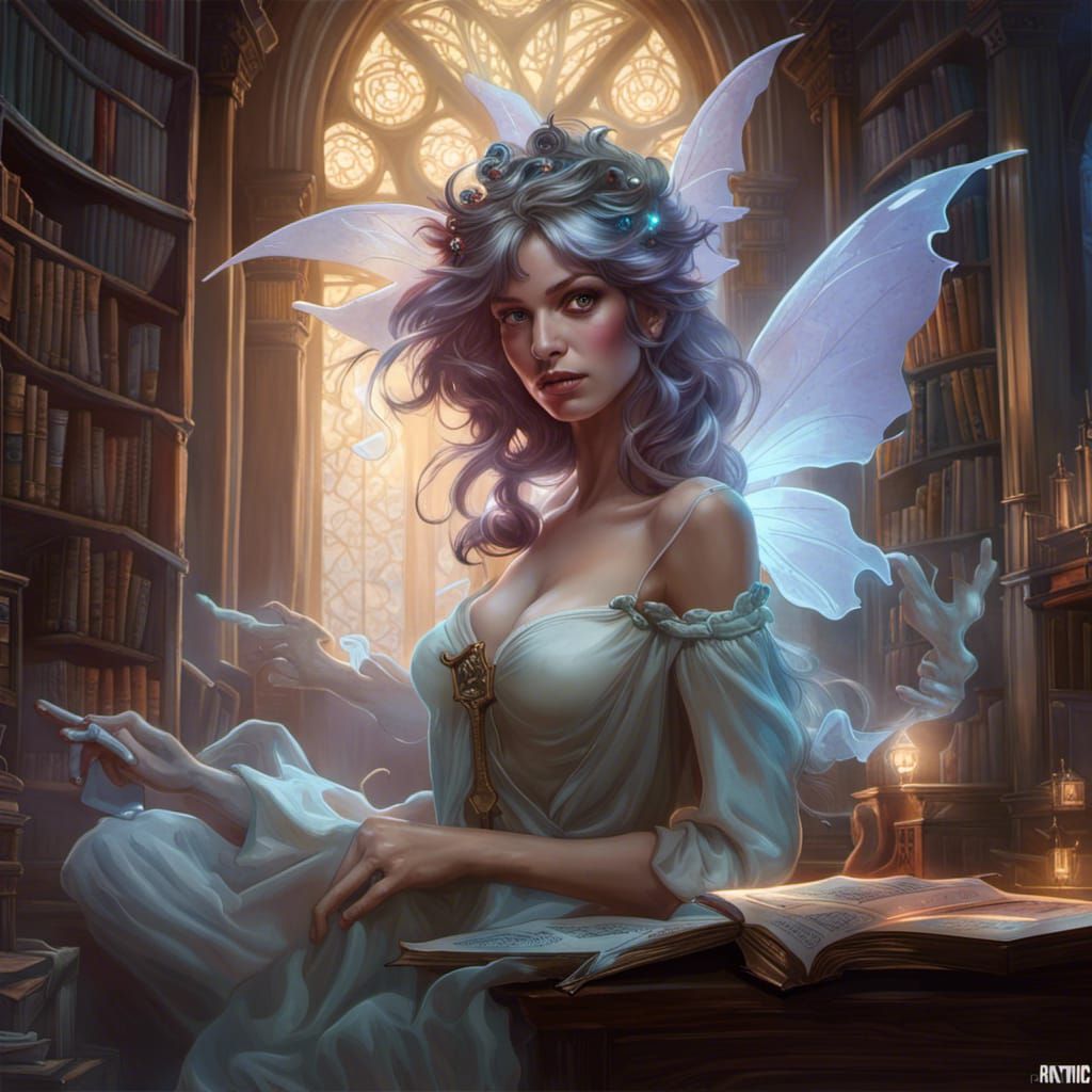 Fairy Ghost in a Haunted Library