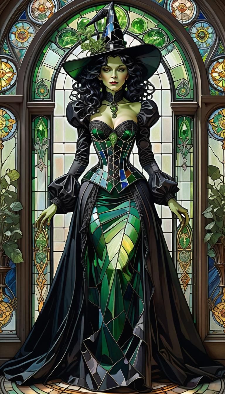 Stained Glass Elphaba, The Wicked Witch of the West