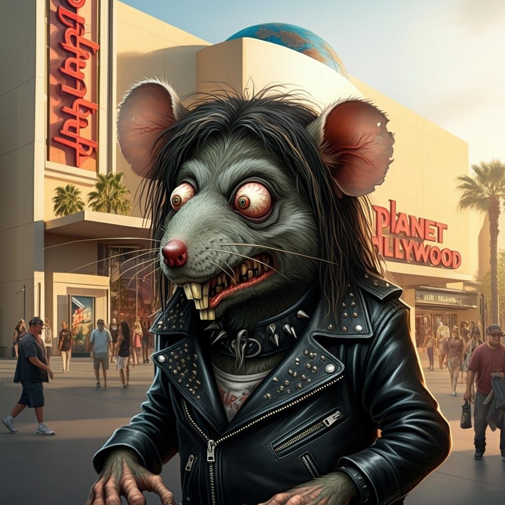 Ratfink Monster Outside Planet Hollywood in Kustom Kulture S...