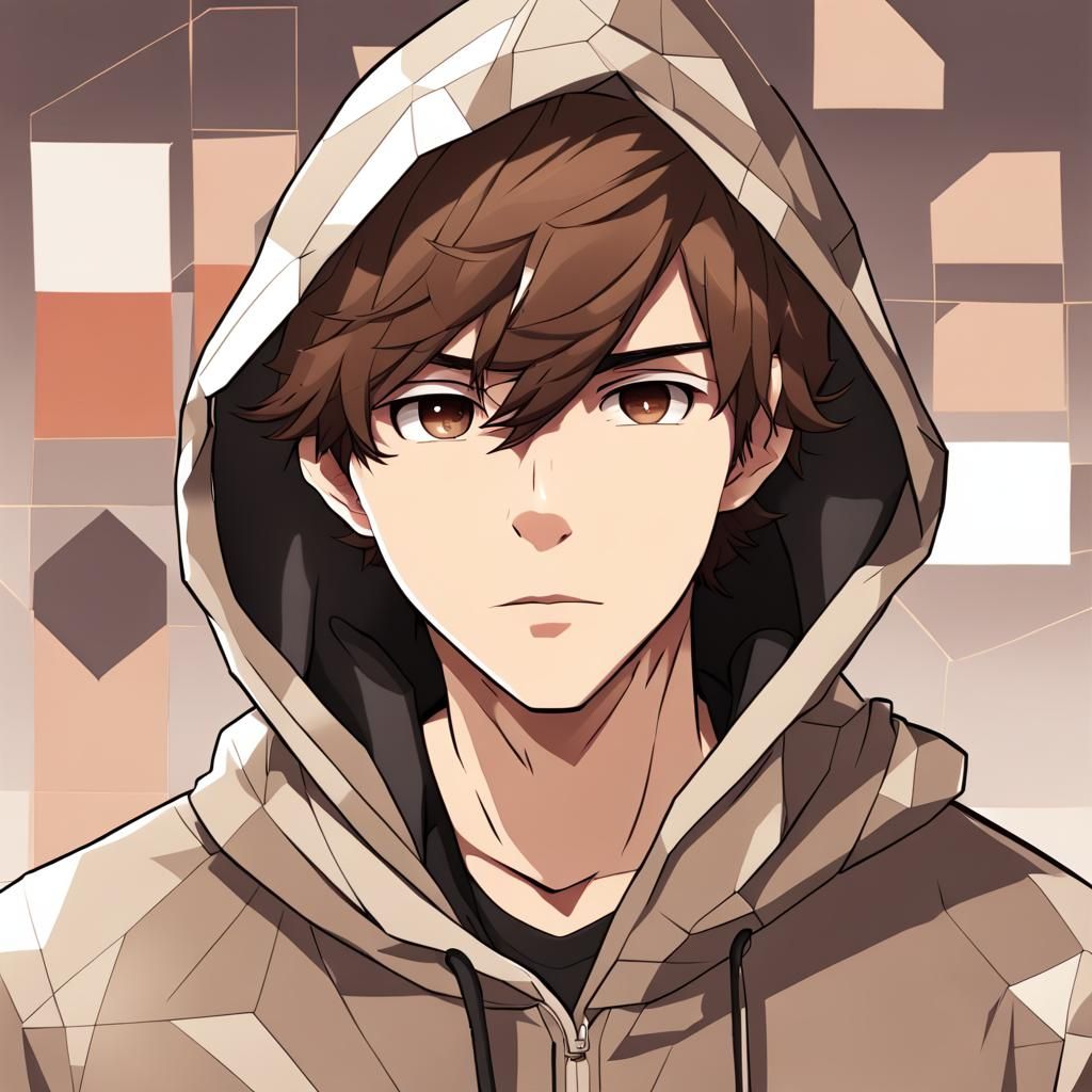 Hispanic Man in Hoodie, Anime Key Visual