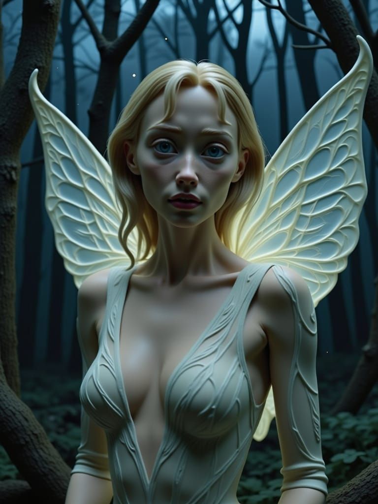 Sublime Art Nouveau Fairy in Enchanted Velvet Forest