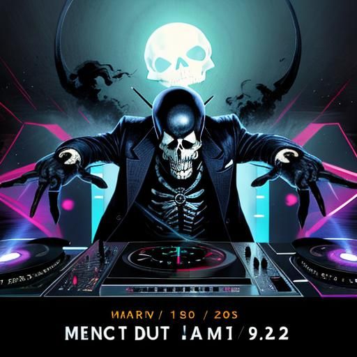 Dark Cyberpunk Death DJ in Fierce Electronic Music Scene