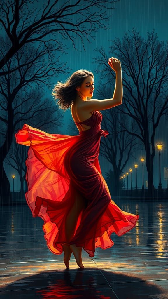 Midnight Dance: Hyperrealistic Vintage Art