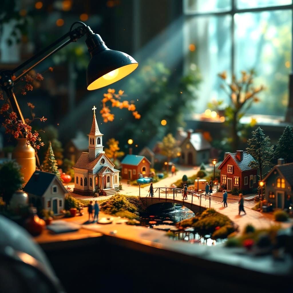 Beneath the warm glow of a desk lamp