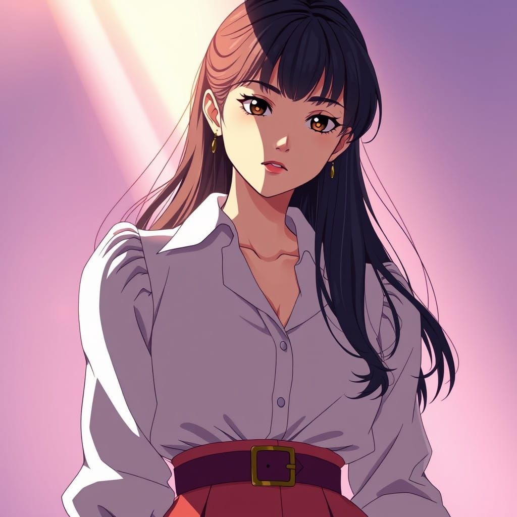 Ethereal 80s Anime-Inspired Zodiac Goddess