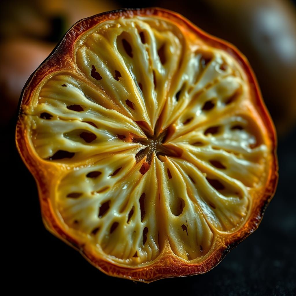 Hyperrealistic Star Fruit Close-Up in Golden Light