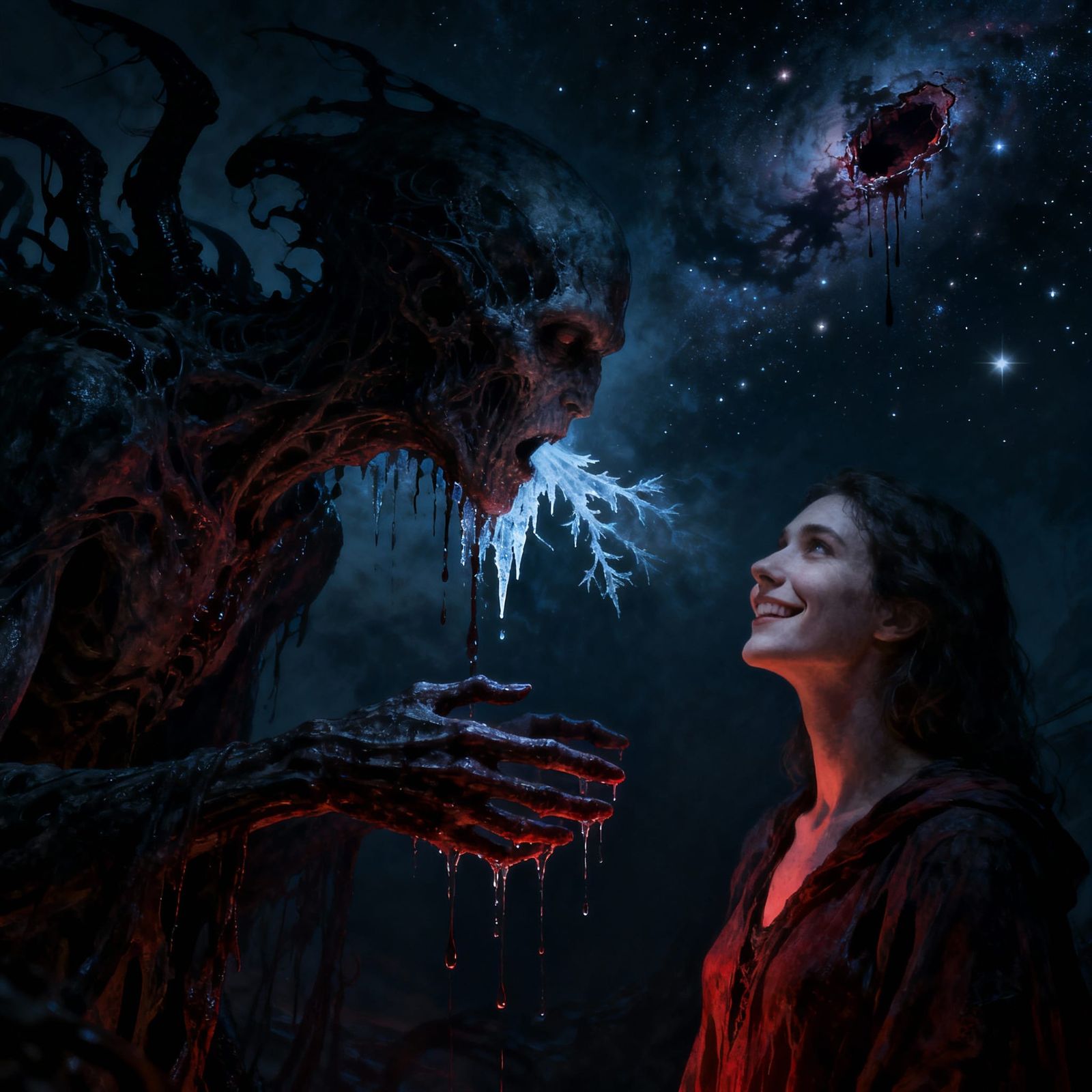 Cosmic Horror Entity Whispers Forbidden Truths in Surreal St...