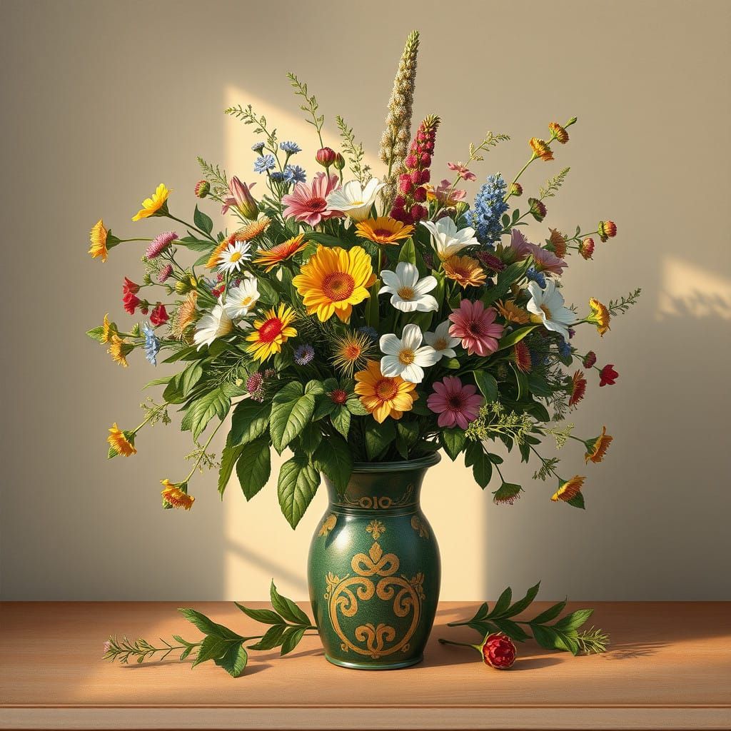 Arts and Crafts-Inspired Floral Tapestry