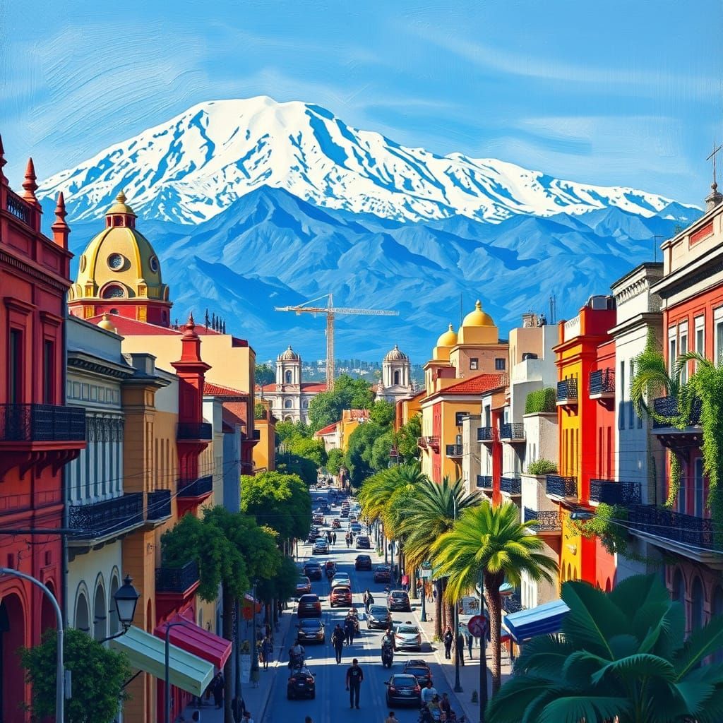 Andes Mountains Meet Vibrant Buenos Aires Streetscape in Dre...