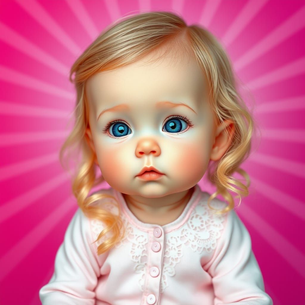 Cute Baby Girl in Whimsical Dreamworld