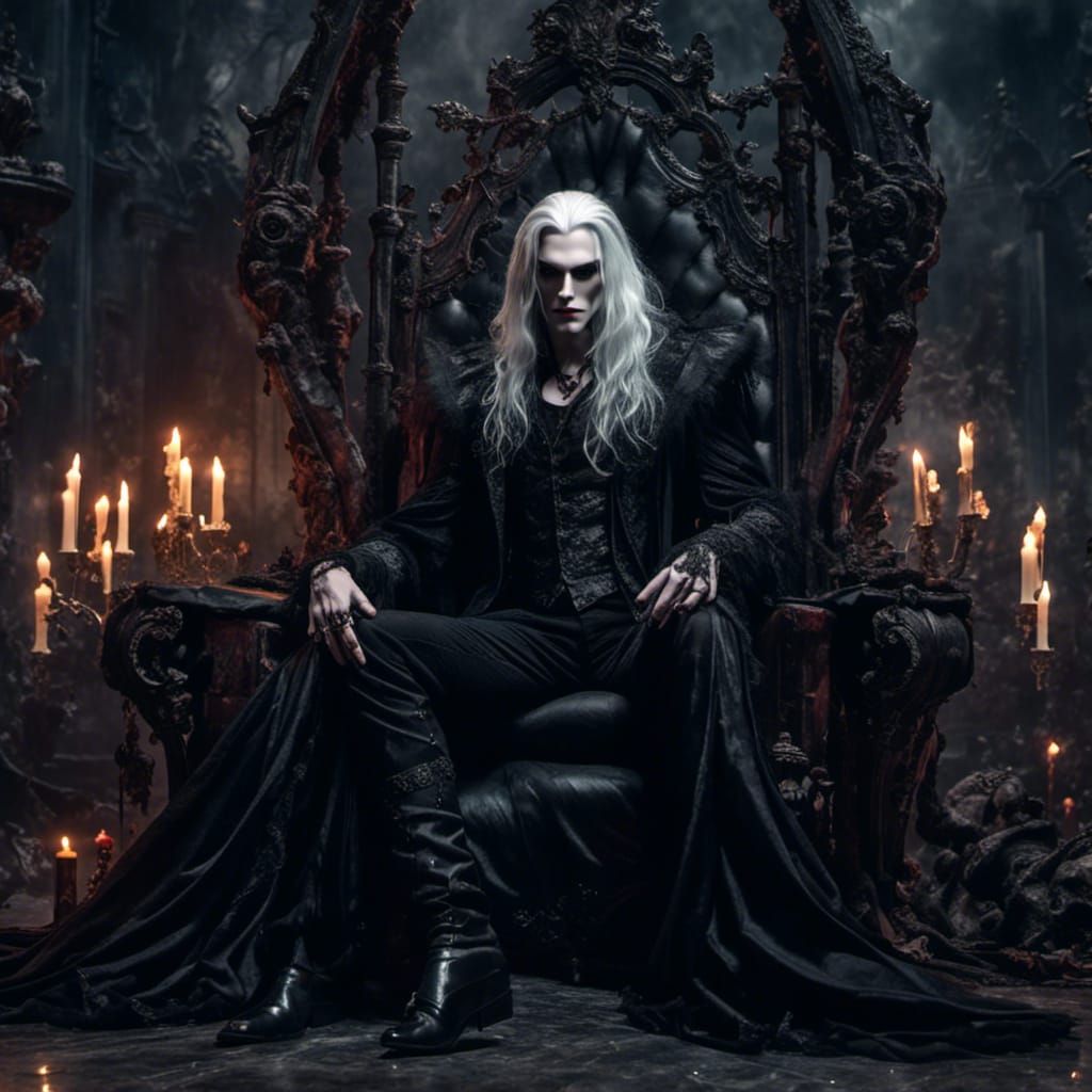 Vampire and Woman on Throne: Dark Fantasy Romance