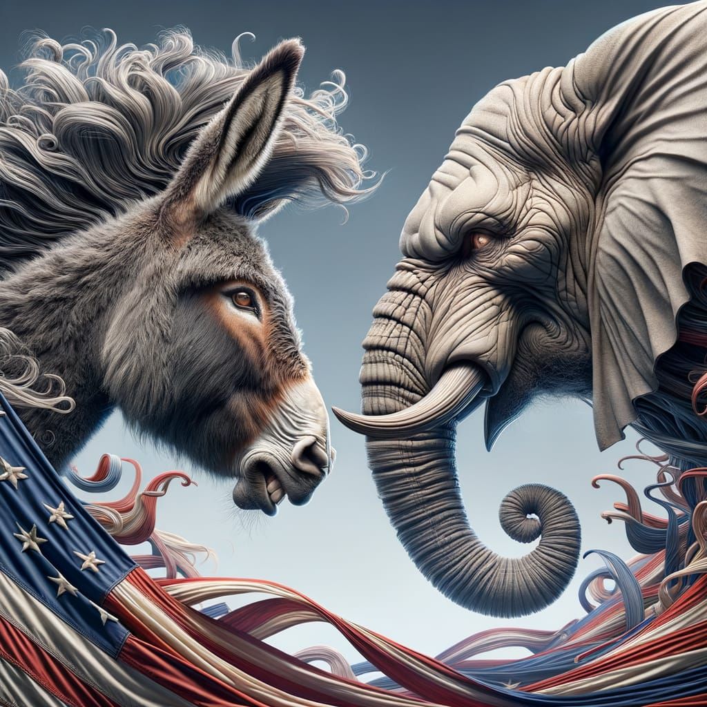 A donkey and an elephant