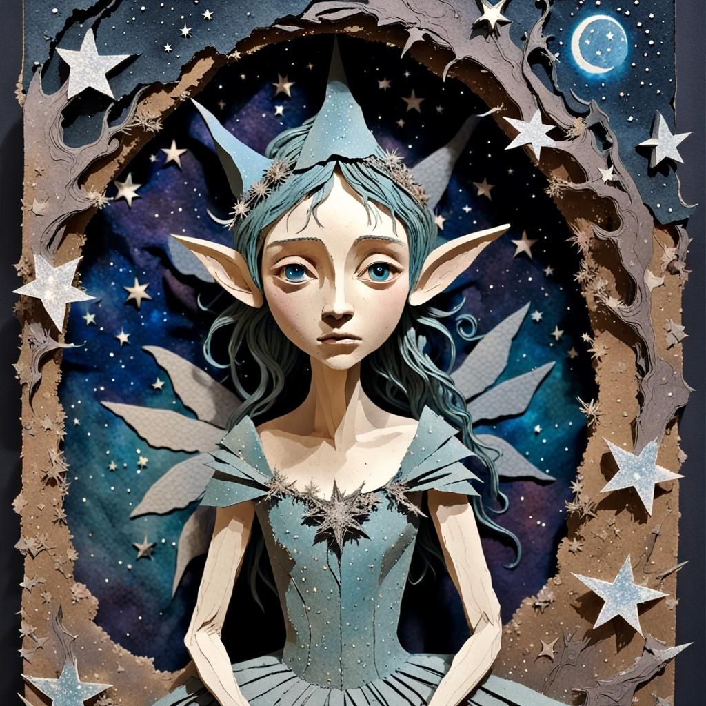 Celestial Elven Augur Assemblage Sculpture in Fairy Tale Sty...