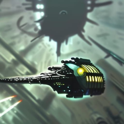 Crocodile Spaceship: Cyberpunk Cinematic Digital Art