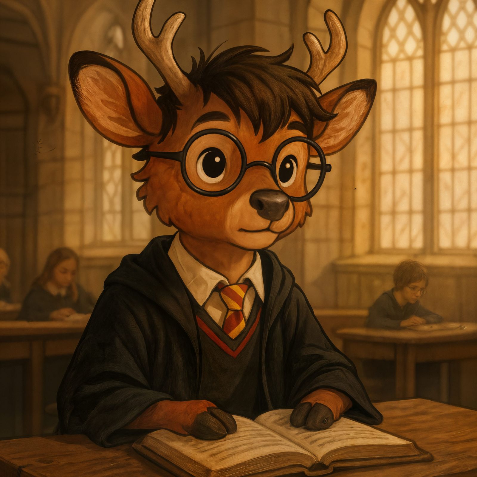 Harry Potter Deer Attends Hogwarts Class