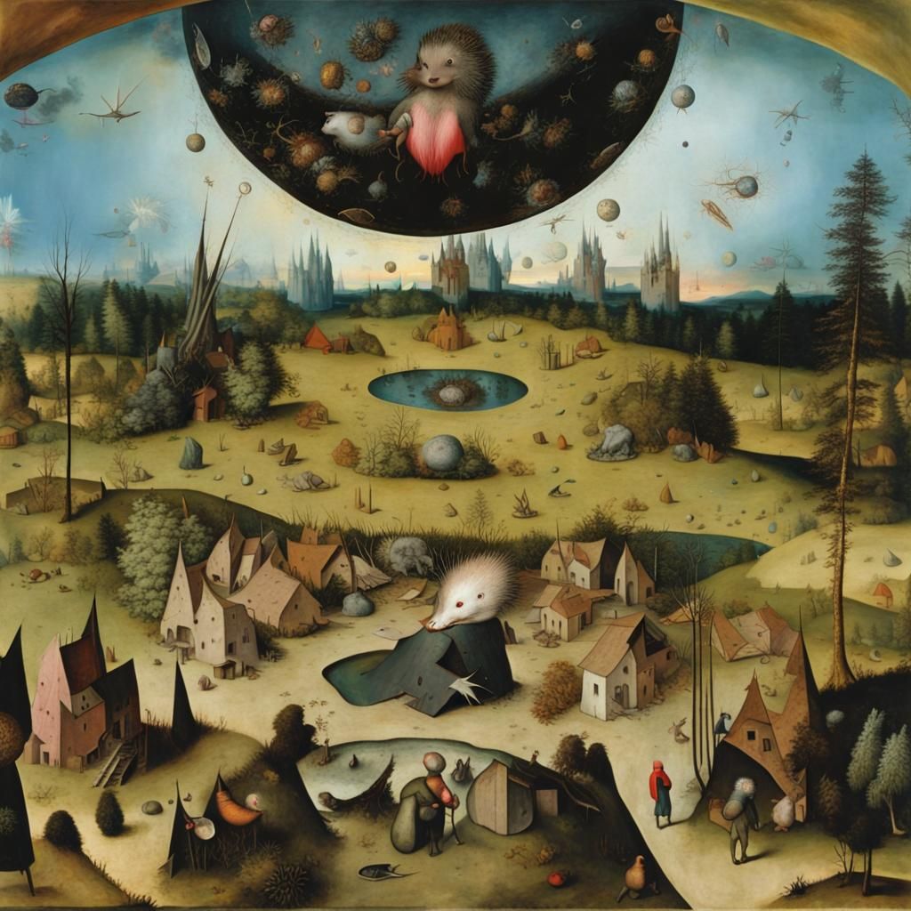Arrogant Hedgehog's Holographic World, Inspired by Old Maste...
