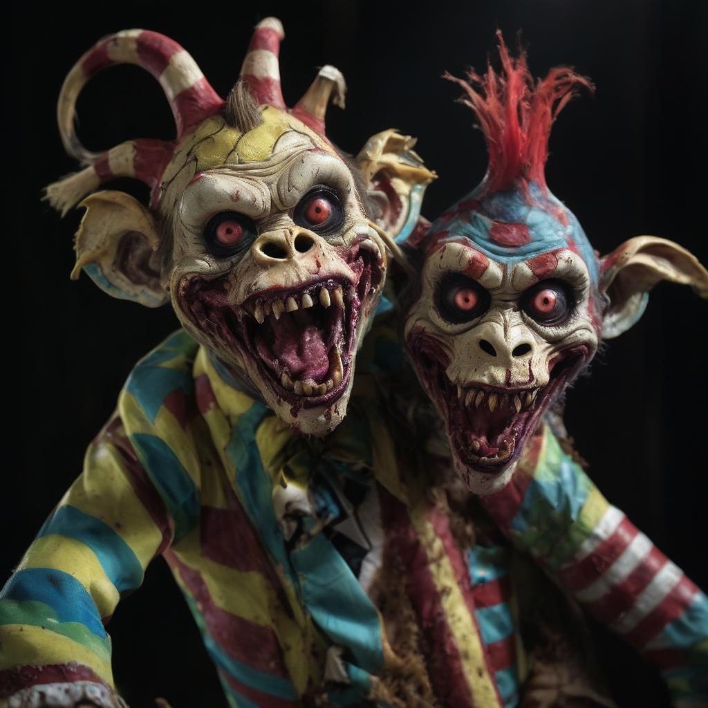 Grotesque Surrealism Hybrid Creature with Twisted Limbs and...