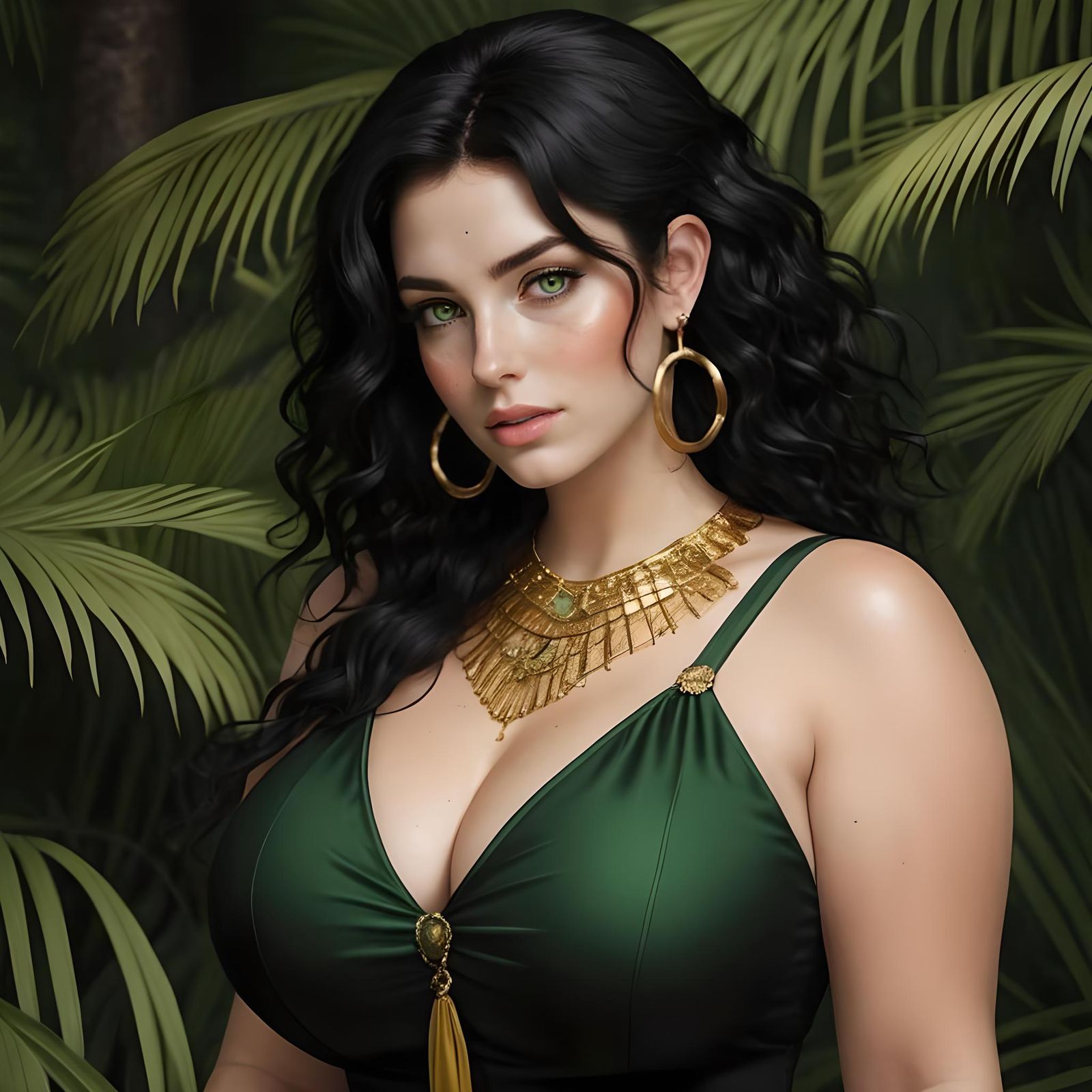 Flirty Cajun Woman with Green Eyes