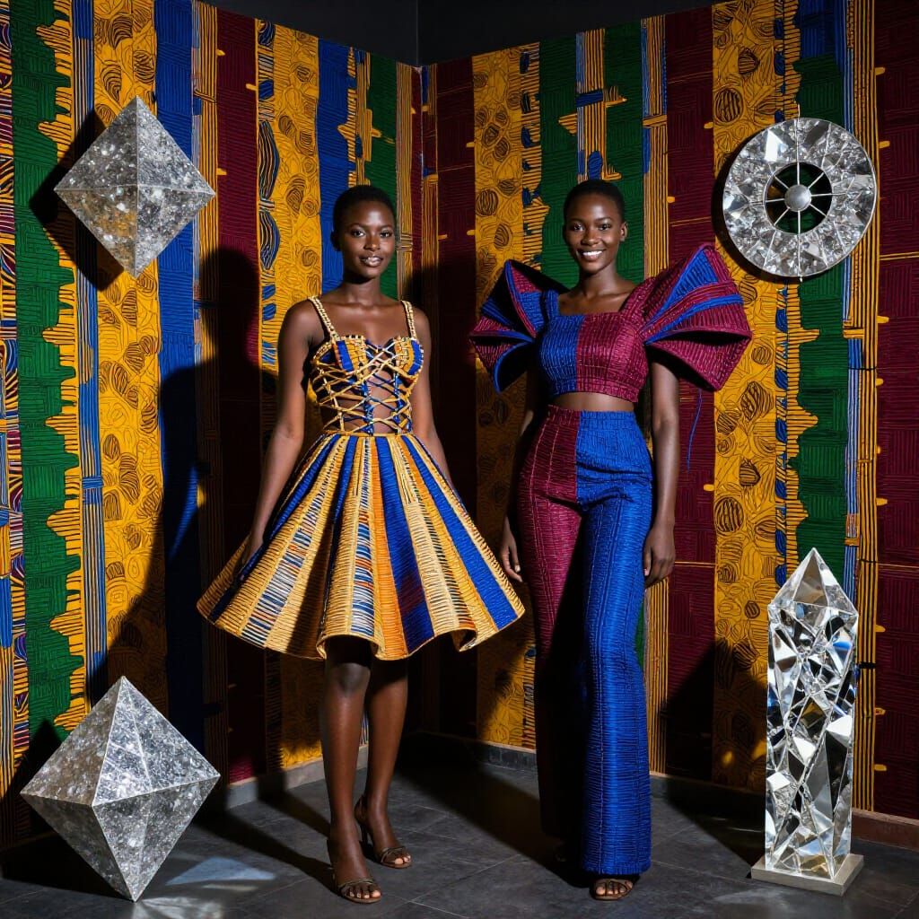 Senegalese Women in Vibrant Wax Print Fashion