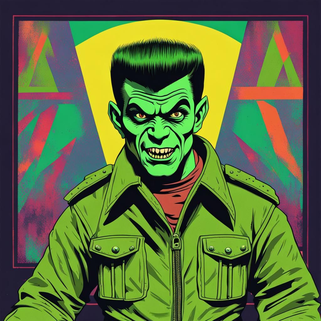 Eddie Munster as Werewolf in Pop Art Style