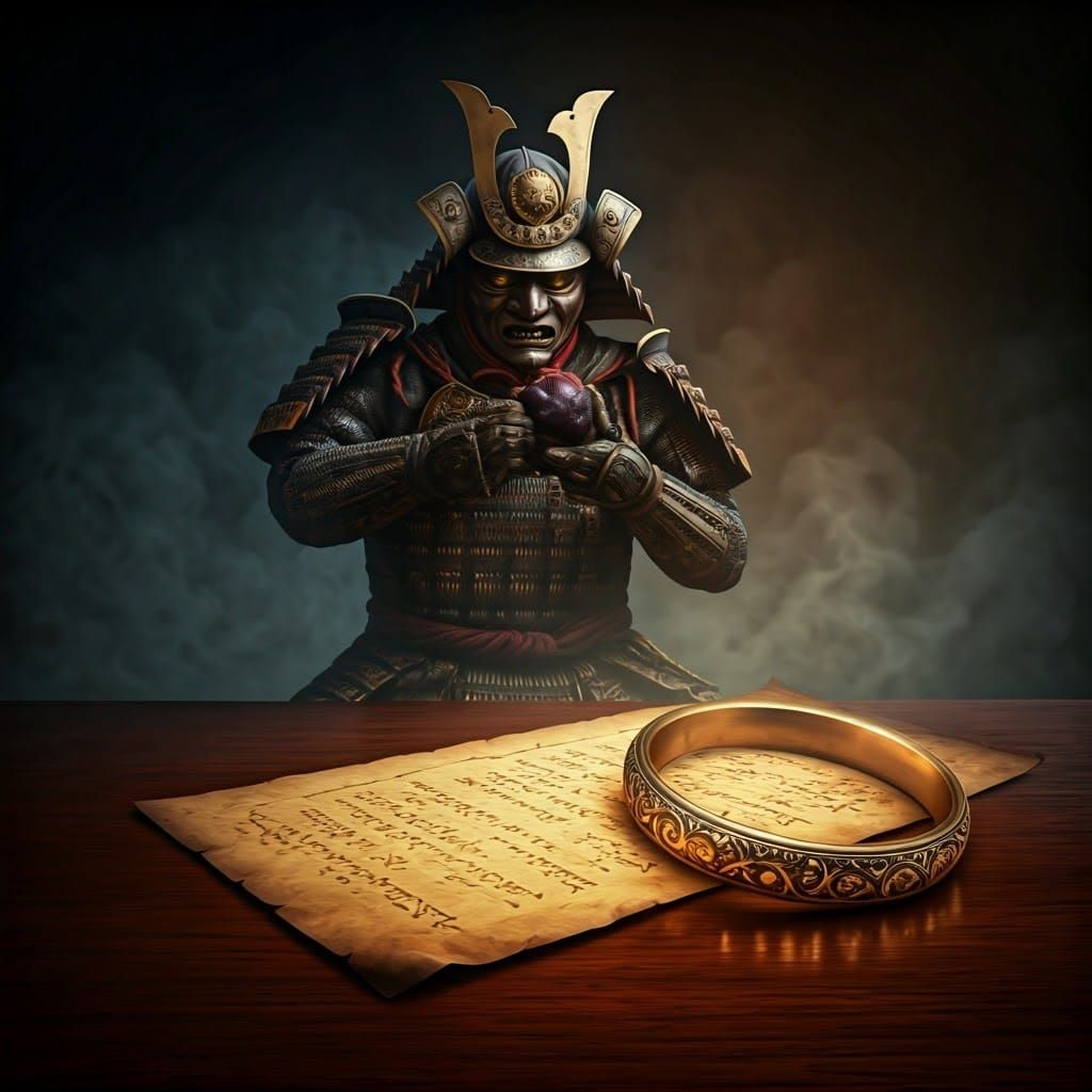 Ornate Samurai Warrior with Glowing Ring
