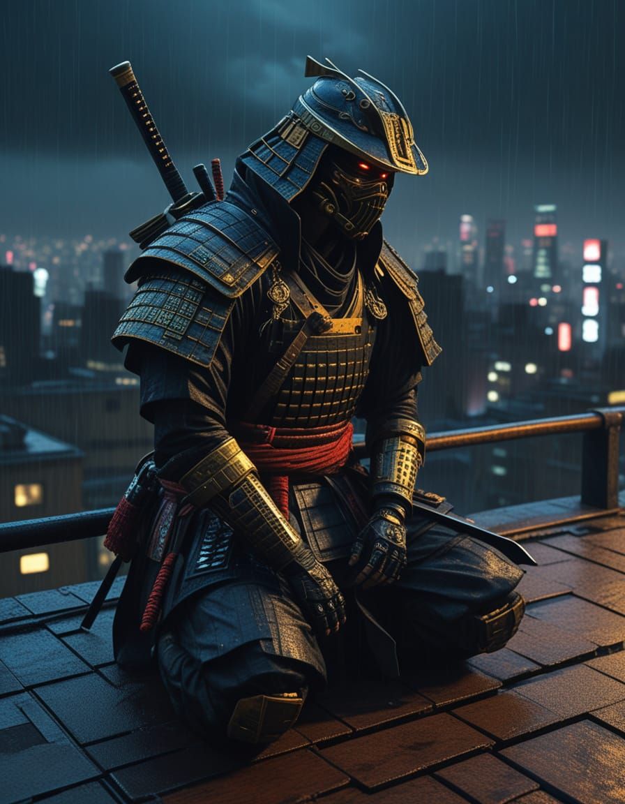 Cyberpunk Techno Samurai