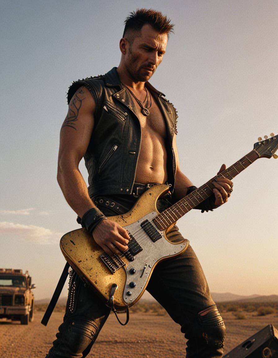 Metalhead Sausage Man Plays Guitar in Mad Max Style