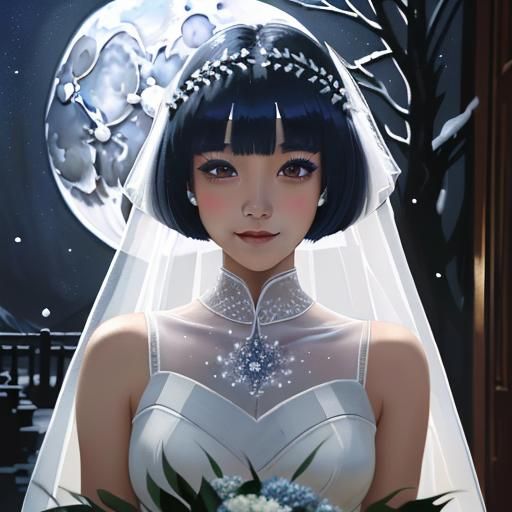 Japanese Lady Portrait in Creamy Oil Paint