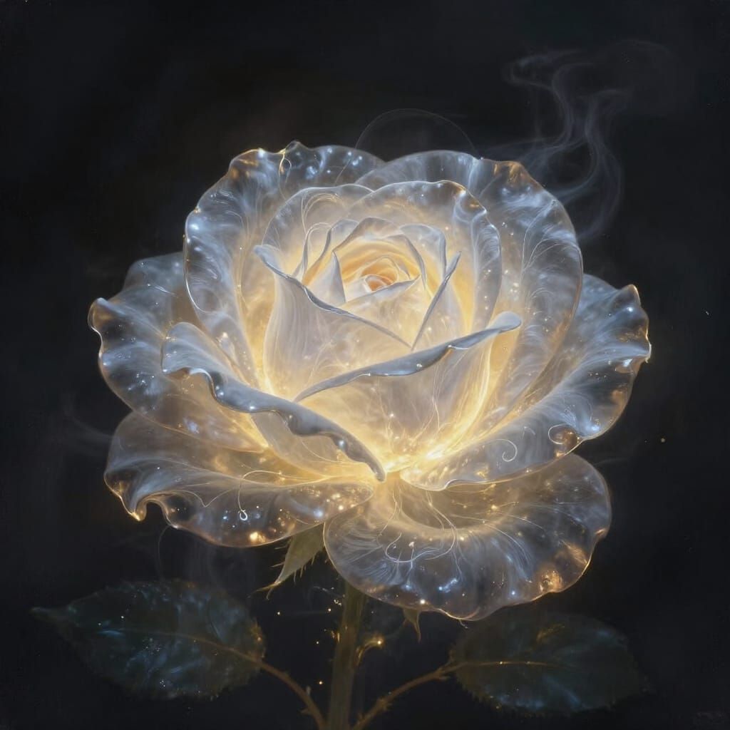 Ethereal Rose of Light and Mist