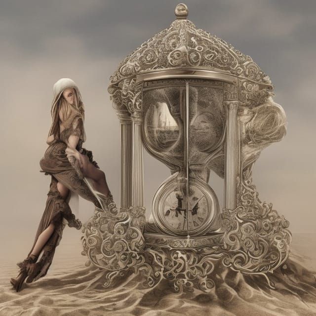 Woman Trapped in Hourglass: Sands of Time