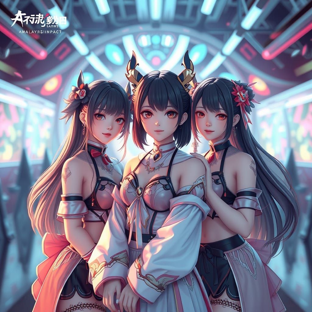 Future Girl Group in Cyberpunk Malaysia