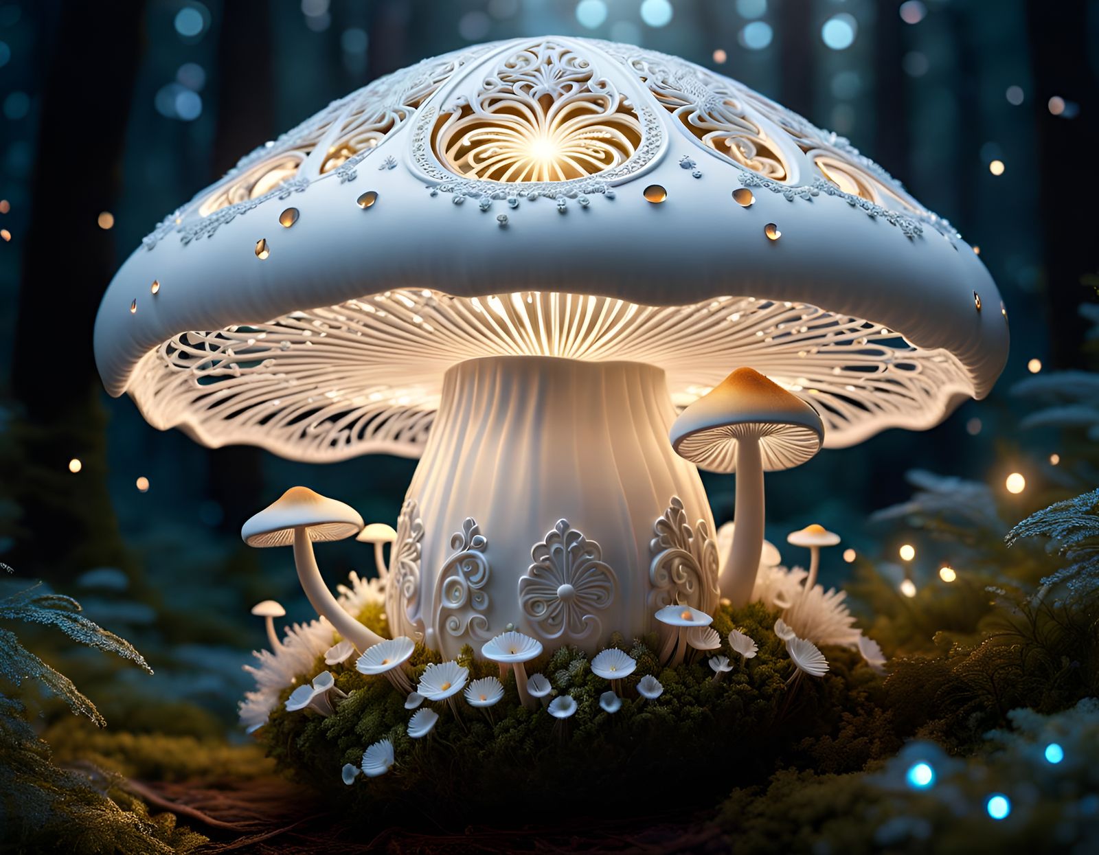 Enchanted White Mushroom house