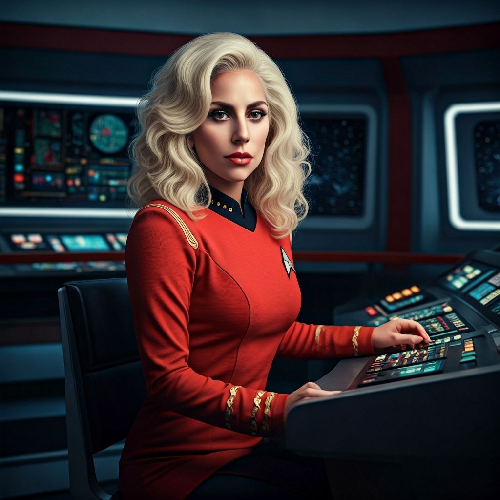 Lady Gaga as Star Trek Commander in Comic Book Art