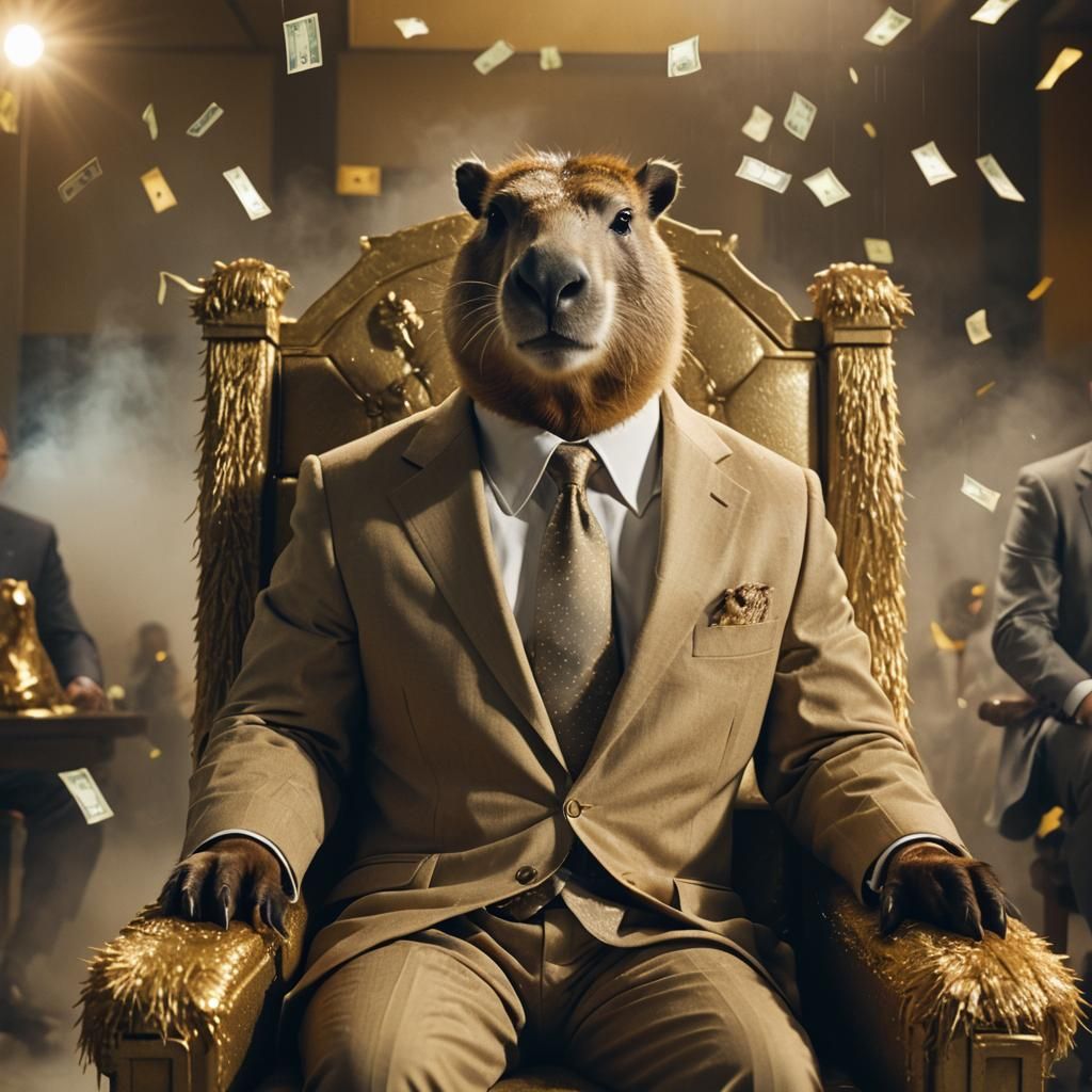 Business Capybara on a Cash Throne