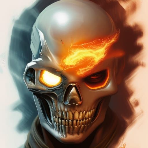 Hyperdetailed Ghost Rider Portrait in Dynamic Lighting