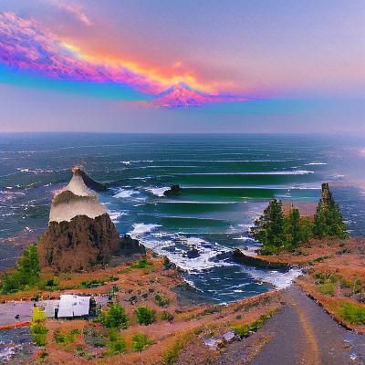 Scenic Oregon Landscape Generated by AI