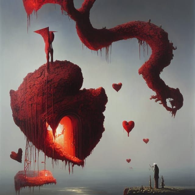 Broken Heart Surrealism: Digital Painting