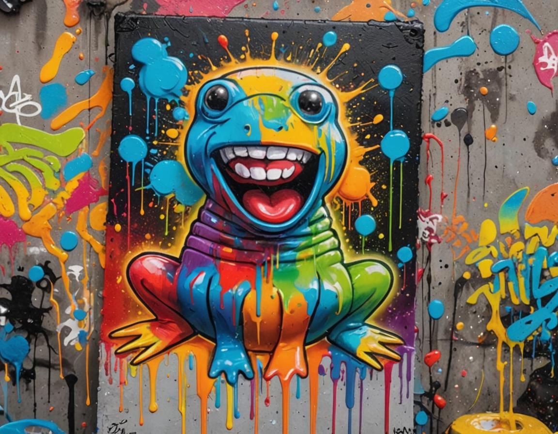 Colorful Graffiti Art in Polychromatic Splash Style