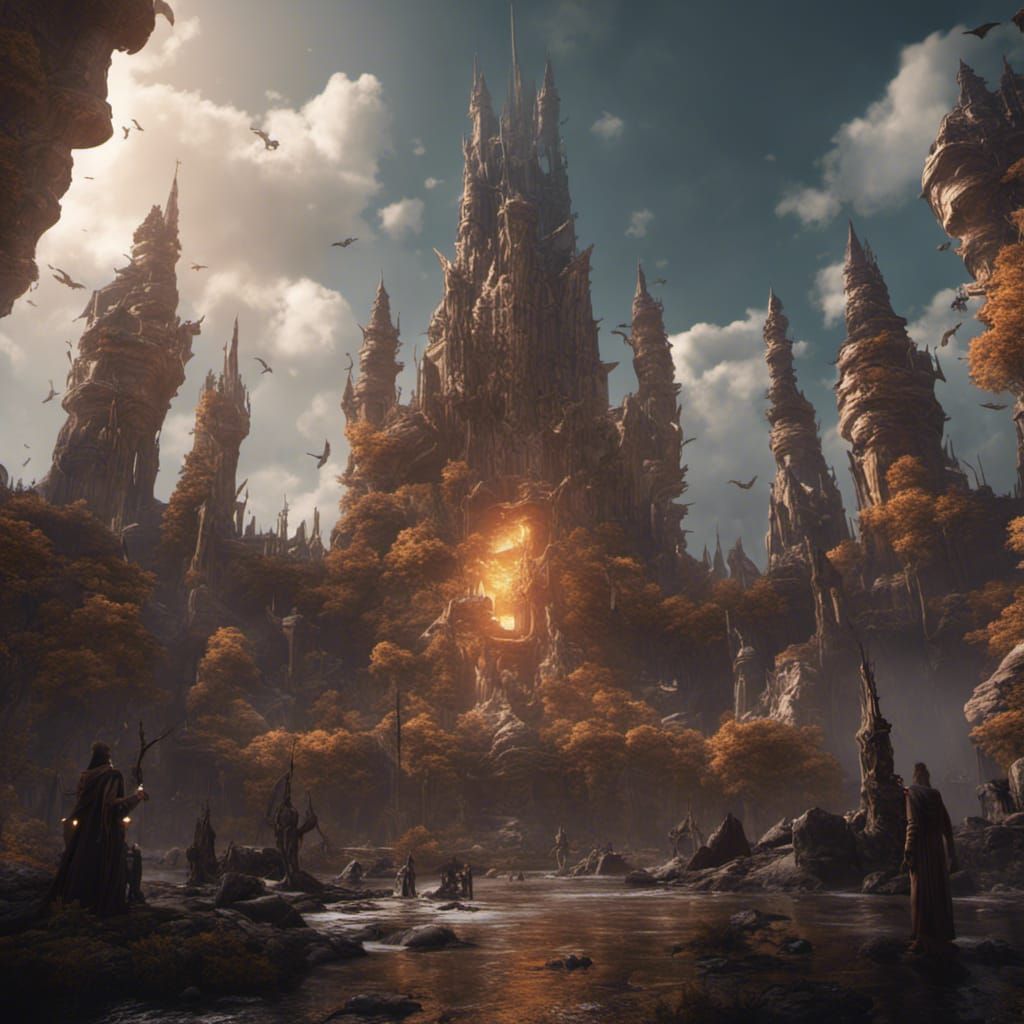 Fantastical Gods in Detailed Matte Painting