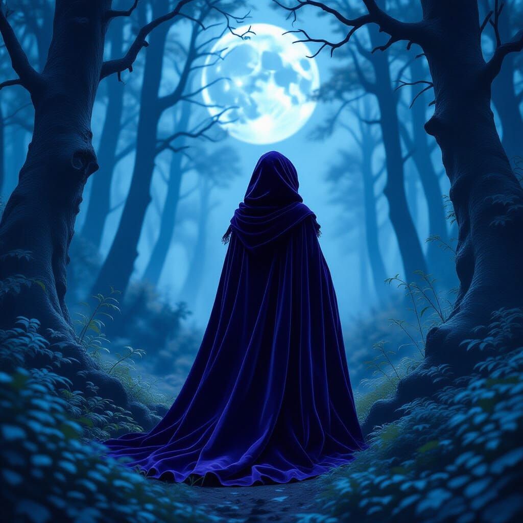 Mystical Forest Witch in Digital Art Style