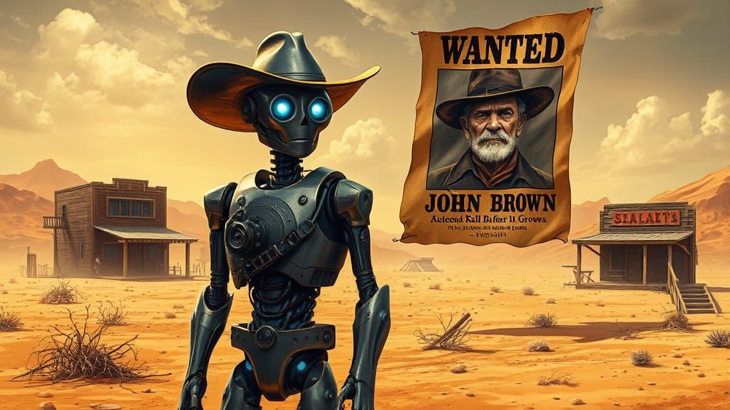 Gritty Android Cowboy Confronts Wanted Sheriff in Dystopian ...