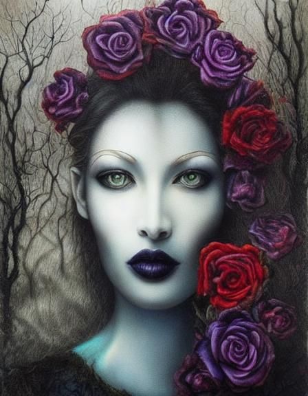 Ethereal Horror: Surrealist Portrait in Dark Surrealism Styl...