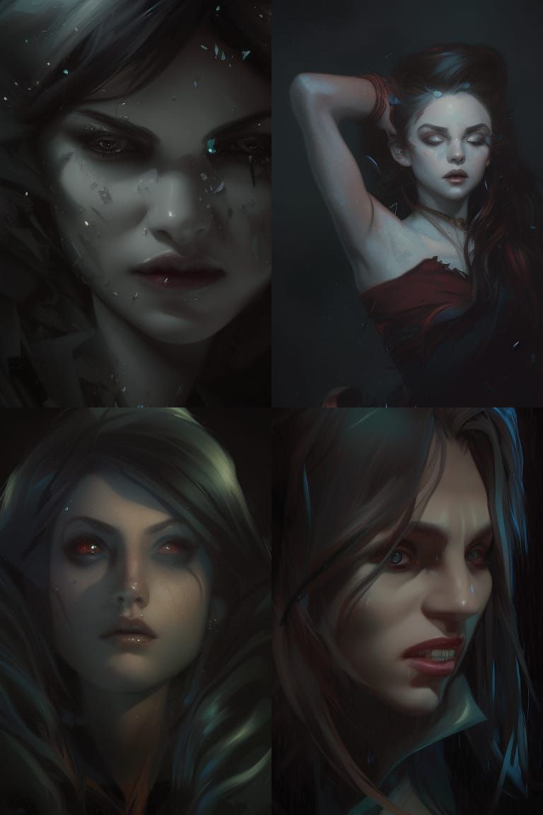 Vampire Portrait in D&D Style, Hyperdetailed