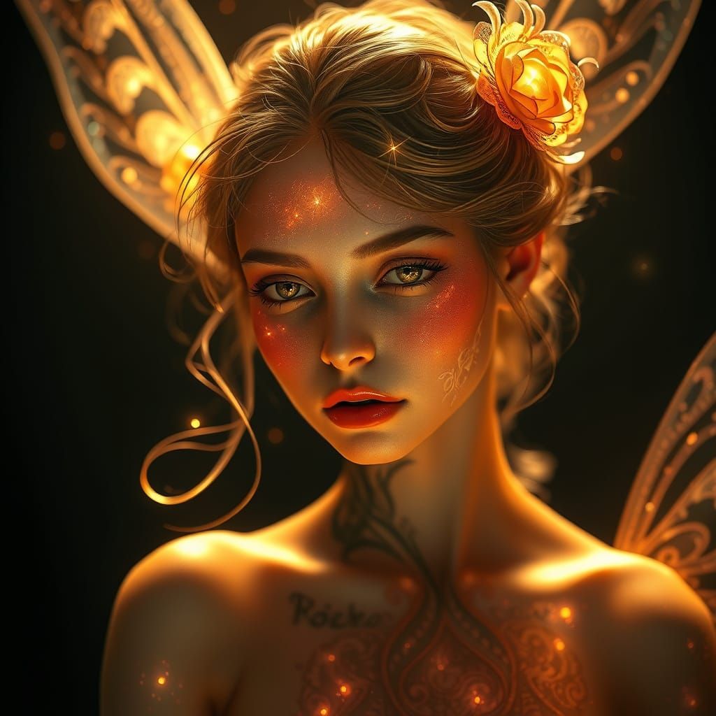 Ethereal Fairy in Radiant, Velvety Black