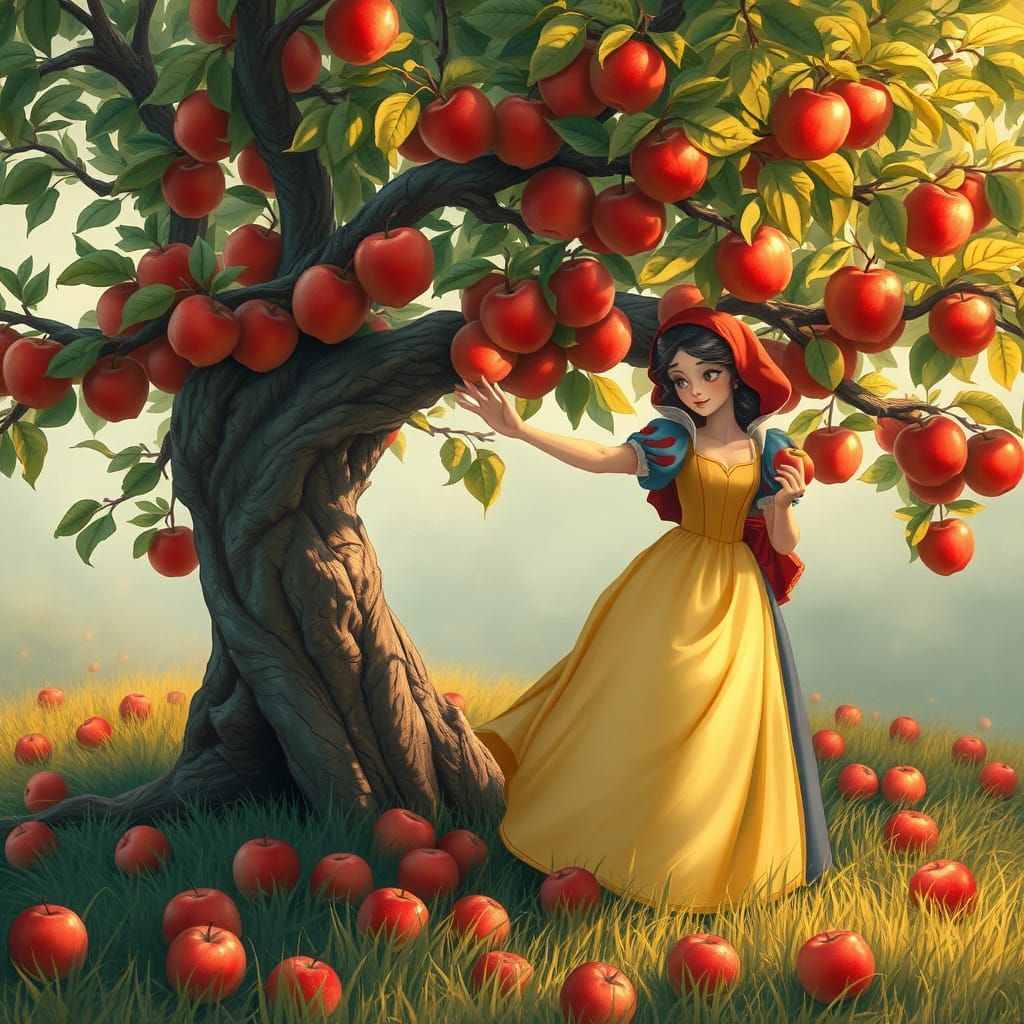 Lush Apple Tree in Fairytale Whimsy
