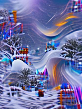 Abstract Winter Wonderland Scene